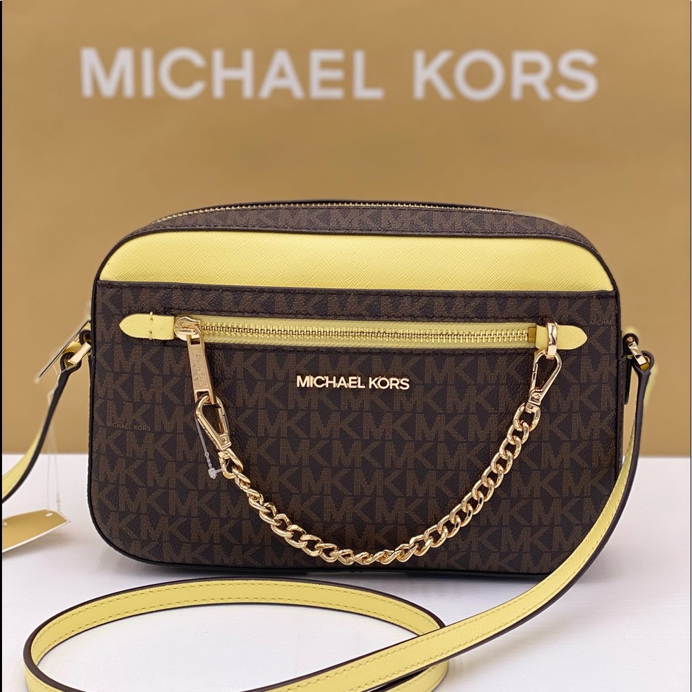 Michael Kors JSI EW Zip Chain Crossbody Buttercup - Picture 9 of 10